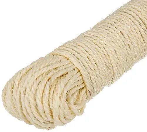 Produktbild: Lantelme Sisalseil 60 Meter lang aus 2 x 30m Bündeln | Natur Seil Schnur für Katzen Kratzbaum Reparatur | Heimtierbedarf Griffoir Katzenbaum | Robuste Sisal Leine für Hobby Basteln DIY Gartenarbeiten