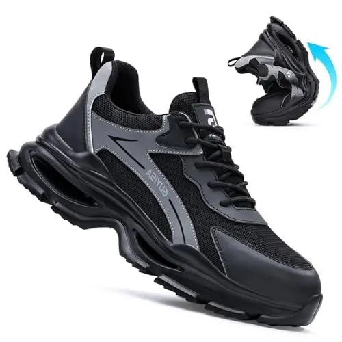 Produktbild: LAoutun Sicherheitsschuhe Herren Arbeitsschuhe Herren Leicht Bequeme SBP Stahlkappenschuhe Unisex Arbeits- & Berufsschuhe Arbeitskleidung Männer Industrielle Arbeitsstiefel