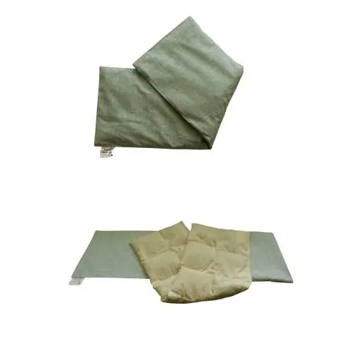 Produktbild: Lapenta Plus Wärmekissen für Mikrowelle | Kirschkernkissen | für den ganzen Körper | Bezug aus Baumwollstoff | Grün
