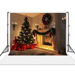 Produktbild: LAPONO Hintergrund-Dekoration for Fotografie Vinyl Foto Kamin Weihnachtsbaum Hintergrund for Kinder Erwachsene Studio Prop-Dekorationen (Größe : 150x210cm)