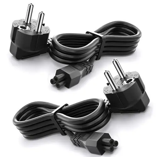 Produktbild: Laptop Netzkabel 3 Polig (2 Stück 1.8m), CYD 250V 10A Monitor Power Cable Kompatible mit Beamer Stromkabel Monitor LG HP Philips Samsung