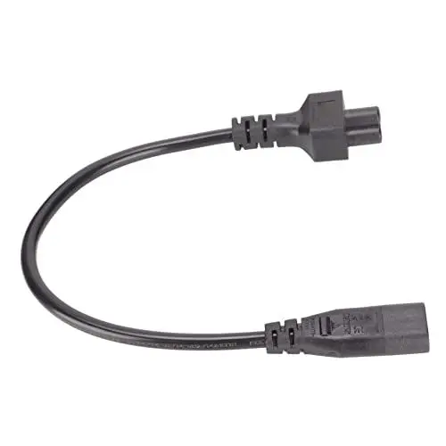 Produktbild: Laptop-Netzteilkabel, Kurzes Stromkabel, Iec320 C8 auf Iec320 C5, Netzkabel, Iec320 C8-Stecker auf C5-Buchse, Kabeladapter für 3-polige Laptop-Netzteile, 100–250 V