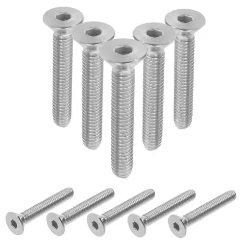Produktbild: LAPYAPPE 10St Edelstahlschraube selbstbohrende Bolzen Möbelschrauben Muttern Präzisionsschrauben Maschinenbauschrauben Senkkopf-Innensechskantmutter Sechskantschraube mit rundem Kopf Silver