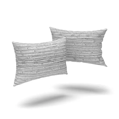 Produktbild: LARAWELL Kissenbezug 40x80 Baumwolle grau liniert modern abstrakt, 2er Set, Kissenbezüge im Doppelpack Premium