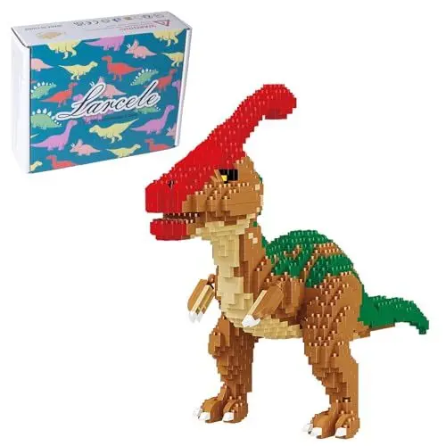 Produktbild: Larcele 1238 Stücke Mikro Bausteine Spielzeug Kit, Mini Dinosaurier Bricks Bauen Bauklötze Satz KLJM-06 Mehrweg (Parasaurolophus)