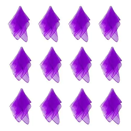 Produktbild: Larcele 12 Pcs Square Dance Jonglieren Schals für Kinder Mädchen Party Aktivitäten Zubehör Dekoration WDSJ-02 (Dunkelviolett)