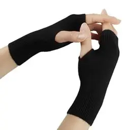 Produktbild: Larcele Kaschmir Handschuhe Fingerlose Fäustlinge Handwärmer für Damen BZST-02 (Schwarz)