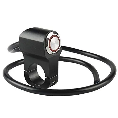 Produktbild: Larcele Motorrad, Lenker Schalter mit Blinker Rot, 12 V, Angel Eye SBKG-04 Schwarz Abdeckung