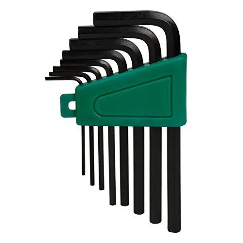 Produktbild: Larcele Sechskantschlüssel mit Flachkopf Schwarz Acht Sätze für das Halten von Schrauben ohne Magnet 8-teilig NLJBS-04
