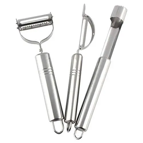 Produktbild: Larcele Sparschäler Edelstahl Rostfrei 3 Teiliges Schäler-Set Silber XPSJT-01