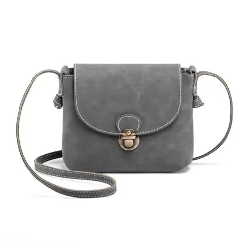 Produktbild: LaRechor Kleine Umhängetasche Damen mit Sicher Schloss, Vegan Leder Handtasche zum Umhängen (Grau)