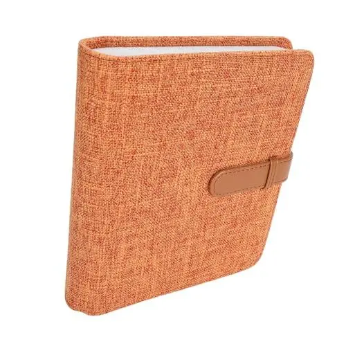 Produktbild: Largeacity Leinen-Fotoalbum mit Hardcover für 288 Kets, Vielseitiges Design (ORANGE)