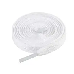 Produktbild: LARGERED Schnürsenkel Weiß Flach 8mm Breit Weiss Schuhbänder für Sneaker Sportschuhe Turnschuhe und Laufschuhe Reißfest Ersatz White Shoelaces aus Polyester für Herren/Damen,140cm