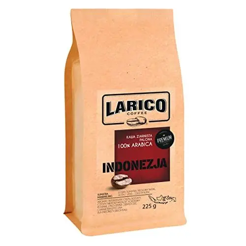 Produktbild: LARICO COFFEE Premium Kaffeebohnen INDONESIEN 225g / Handwerklich/Ganze Roast Bohnenkaffee Espressobohnen/Starkes Geschmack mit Einem Leicht Würzigen Nachgeschmack