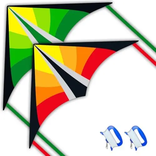 Produktbild: Larilook Drachen für Kinder und Erwachsen, Flugdrachen Drachen, Kinderdrachen ab 6 Delta Kite (Green+Orange)