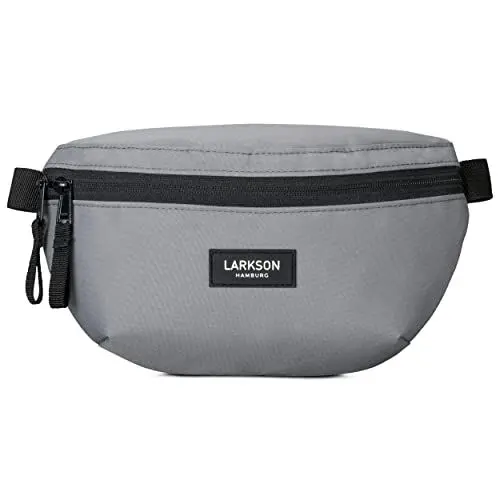 Produktbild: LARKSON Bauchtasche Damen & Herren Grau - Finn - Hüfttasche für Sport Outdoor Stadt - Gürteltasche Stylisch für Festival - Crossbody Bag mit Gurt - Wasserabweisend
