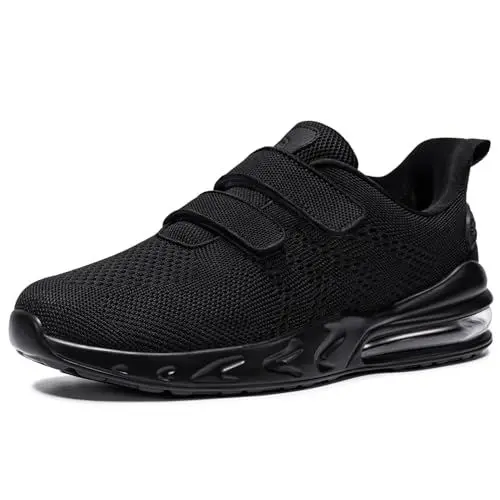Produktbild: LARNMERN Herren Schuhe Laufschuhe Wasserdicht Kochschuhe rutschfeste Sportschuhe Turnschuhe Fashion Outdoor Casual Schuhe Fitness(Schwarz,42)