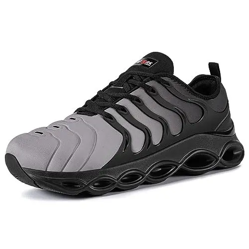 Produktbild: LARNMERN Sicherheitsschuhe Arbeitsschuhe Damen Anti-Smashing Dämpfung Mode Stahlkappe Arbeitsturnschuhe Komfort Leicht(Schwarz Grau,42.5EU)