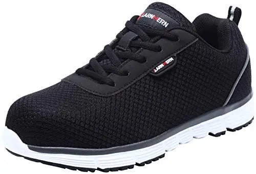 Produktbild: LARNMERN Sicherheitsschuhe Herren Damen Arbeitsschuhe Stahlkappe rutschfest Arbeitsschutzschuhe Atmungsaktive Leichte Antistatisch Schutzschuhe(Schwarz Weiß L8038,43.5EU)