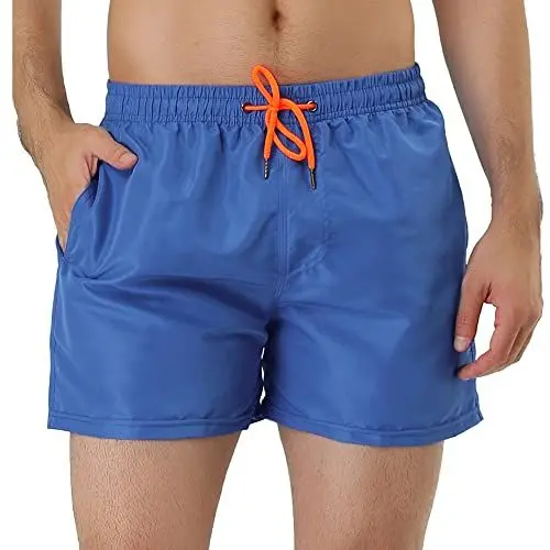 Produktbild: Lars Amadeus Herren Sommer Kordelzug Taille einfarbige Mesh Futter Futter Schwimmbrett ShortsKönigsblau L
