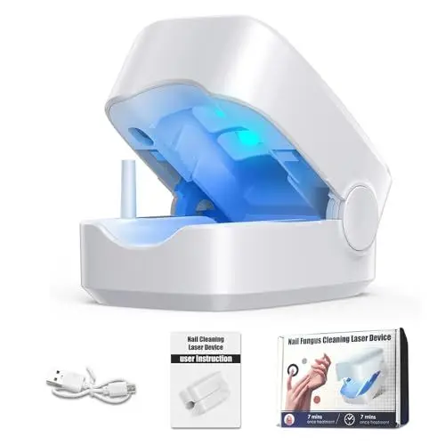 Produktbild: Lasergerät Gegen Nagelpilz,Nagelpilz Laser,Nagelpilz Lasergerät 3.3x4.3x5.2cm,Schmerzlos,Kompakt und,Tragbar,Wiederaufladbares,Weiß,Für Eingewachsene,Schwache,Beschädigte,Heimgebrauch,Nagelreparatur
