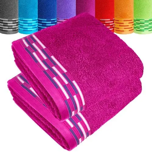 Produktbild: Lashuma 50x100 cm Handtücher Luxus Qualität, Lugano Frotteehandtücher 2er Set Purpur