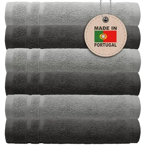Produktbild: Lashuma 6er Set Waschlappen Anthrazit - Grau, London weiche Kinder Seiftücher 30x30 cm