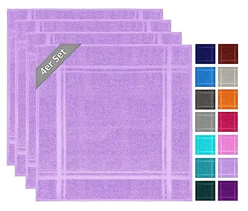 Produktbild: Lashuma Küchenhandtücher 50x50 cm 4er Set, London Abtrockentücher Küche Lila - Flieder