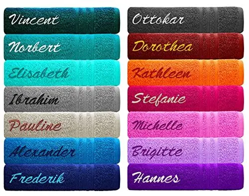 Produktbild: Lashuma London Badetuch Bestickt mit Namen, Duschhandtuch 70x140, Handtuch Braun - Rost
