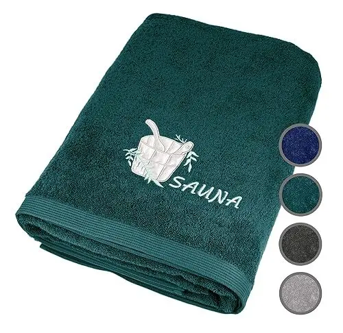 Produktbild: Lashuma Sauna Handtuch Frauen 100x200 cm, Lillby Wellness Handtuch Dame – Strandtuch Opal - Grün