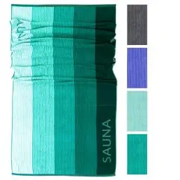 Produktbild: Lashuma Saunahandtuch groß für Damen und Herren 85x200 cm, Helsinki Saunatuch XXL Türkis - Grün