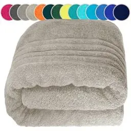 Produktbild: Lashuma XXL Badetuch für Männer 100x200 cm, London Wellness Sauna Handtuch Kiesel - Grau