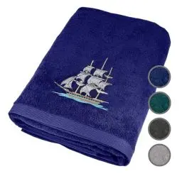 Produktbild: Lashuma XXL Duschtuch 100x200 cm Blau - Marine, Lillby Badetuch groß für Strand, Sauna und Urlaub