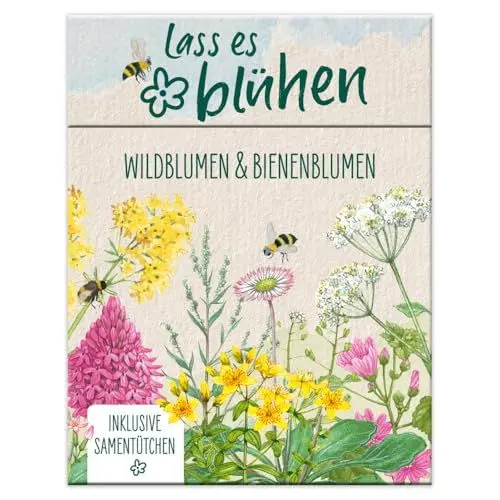 Produktbild: Lass es blühen - Wildblumen und Bienenblumen erkennen, inkl. Samentütchen: 50 Tipps und Steckbriefe zu Bienen- und Wildblumen – mit Samentütchen für deine eigene Blumenwiese (monbijou)