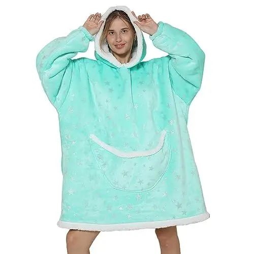 Produktbild: LATH.PIN Decken Hoodie Unisex Oversize Pullover Damen Blanket Hoodie Kapuze Deckensweatshirt Tragbare Decke Sweatshirt Übergroße