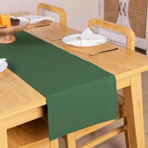 Produktbild: Laub Green Tischläufer 13 x 72 Zoll langes Tischdecke für Hochzeitsessen im Innenbereich im Freien im Freien im Freien