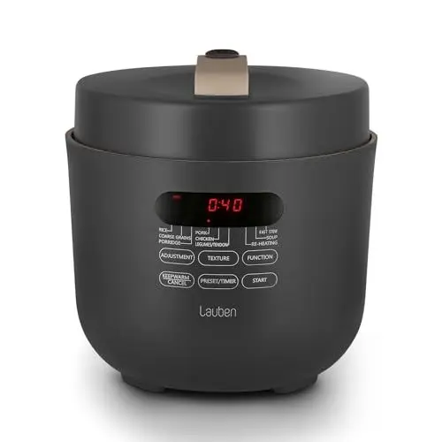 Produktbild: Lauben Schnellkochtopf 5000AT Electric Pressure Cooker mit einem Fassungsvermögen von 5 l, 9 Programme Multikocher, inklusive Kochbuch, manuelle Einstellung, Einhandventilsteuerung, Warmhalten