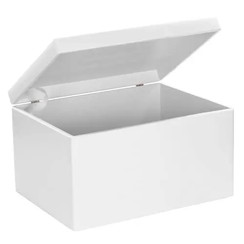 Produktbild: LAUBLUST Holzkiste mit Deckel - 40x30x24cm, Weiß, FSC® - Aufbewahrungskiste | Erinnerungsbox | Bastel- & Geschenkkiste