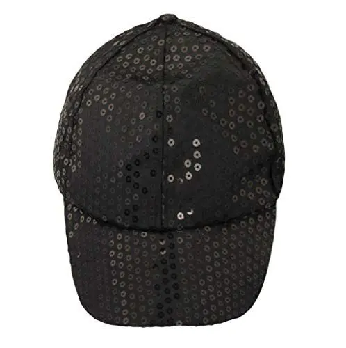 Produktbild: Lauf Cap Damen Farbe Unisex Baseballmützen Pailletten Mode Baseballmützen England Cap (Black, One Size)