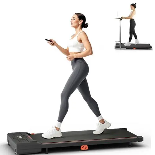 Produktbild: Laufbänder Walking Pad mit doppelter Stoßdämpfung Fernbedienung, und LED-Displays Ultra Schlanker Laufband Schreibtisch für Zuhause/Büro