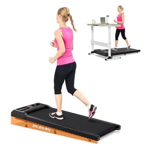 Produktbild: Laufband für Zuhause mit Neigung, 2.5 PS Walking Pad, 2-6 km/h, 2 in 1 Under Desk Schreibtisch Treadmill für Zuhause & Büro, Fernbedienung, LED Anzeige, App, Sprachsteuerung