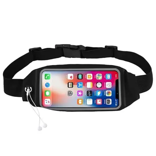 Produktbild: Laufgürtel für Handy - Laufgürtel Handy mit Transparentem Bildschirm - Verstellbarer Running Belt für Sport, Fitness - Joggingtasche für Handys bis 6,8 Zoll, Universaler Laufgürtel mit Handytasche