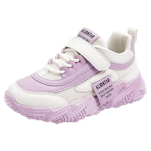 Produktbild: Laufschuhe Kinder Sportschuhe Mädchen Leicht Outdoor Sneaker Modische Ganzjahres Hallenschuhe rutschfest Klettverschluss Schuhe Mesh Atmungsaktiv Turnschuhe flach Dicker Boden Straßenlaufschuhe 26-37