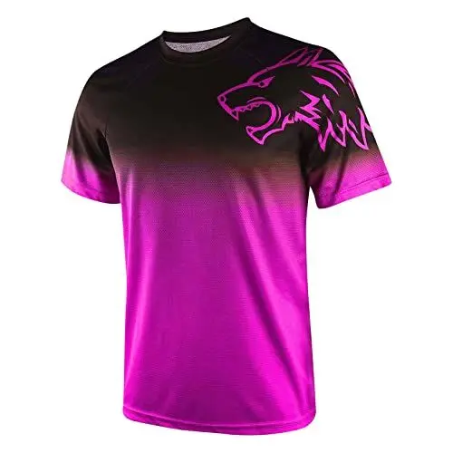 Produktbild: Laufshirt Herren T Shirts Herren Wandershirt Herren Atmungsaktiv Sport T-Shirt Funktionsshirt Herren Weiß T-Shirt Herren Lang Geschnitten Tshirt Herren Lang Sportshirts Herren Lila L