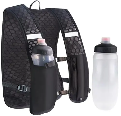 Produktbild: Laufweste für Damen und Herren - 5L Ultraleicht Trinkrucksack Trail Rucksack Trinkweste reflektierende Running Vest Trinkrucksack zum Laufen Herren Damen für Wandern Marathon