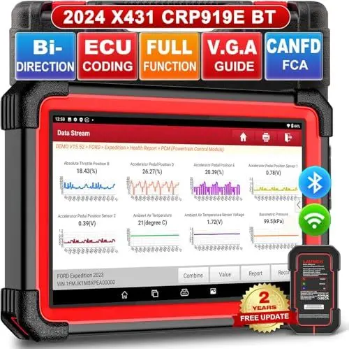Produktbild: LAUNCH X431 CRP919E BT obd2 diagnosegerät für alle Fahrzeuge,diagnosegerät Auto mit OE-Level Alle System Diagnose,37+ Reset-Services,kfz Tester für Active Test,CANFD, ECU-Kodierung,V.A.G-geführte,FCA
