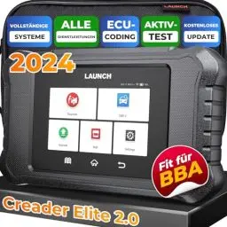 Produktbild: LAUNCH Creader Elite 2.0 BBA OBD2 Diagnosegerät für Benz/BMW/Audi Serie, Full System Bidirektionale Diagnose-Scanner, ECU-Codierung, alle Dienst, OBD2 Tests Code Leser, AutoVIN, kostenloses Update