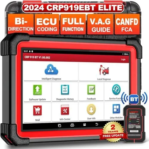 Produktbild: LAUNCH X431 CRP919E BT obd2 diagnosegerät für alle Fahrzeuge,LAUNCH diagnosegerät Auto mit OE-Level Alle System Diagnose,37+ Reset,kfz Tester für Active Test,CANFD, ECU-Kodierung,V.A.G-geführte,FCA