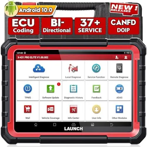 Produktbild: LAUNCH X431 PRO Elite Auto OBD2 Diagnosegerät, ECU lesen & codieren, Vollsystem Diagnose Scanner, 37+Reset Servicefunktionen, CANFD&DOIP, FCA, 2 Jahre Kostenlose Updates