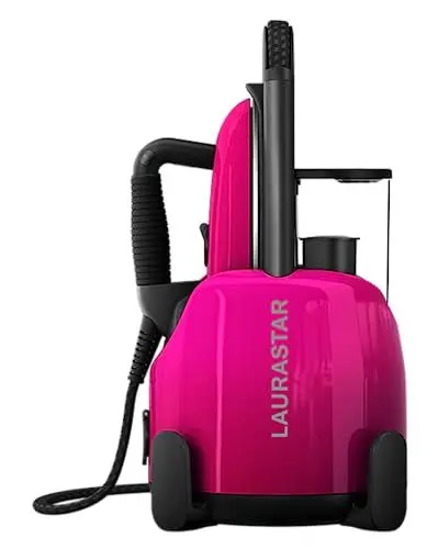 Produktbild: Laurastar Lift Plus Pinky Pop, 3-in-1 Bügelstation, die Kleidung entknittert, bügelt und reinigt, Hygienische Dampf, Automatische Kabelaufwicklung, Alu-3D Sohle, Vertikales Bügeln, Abnehmbarer
